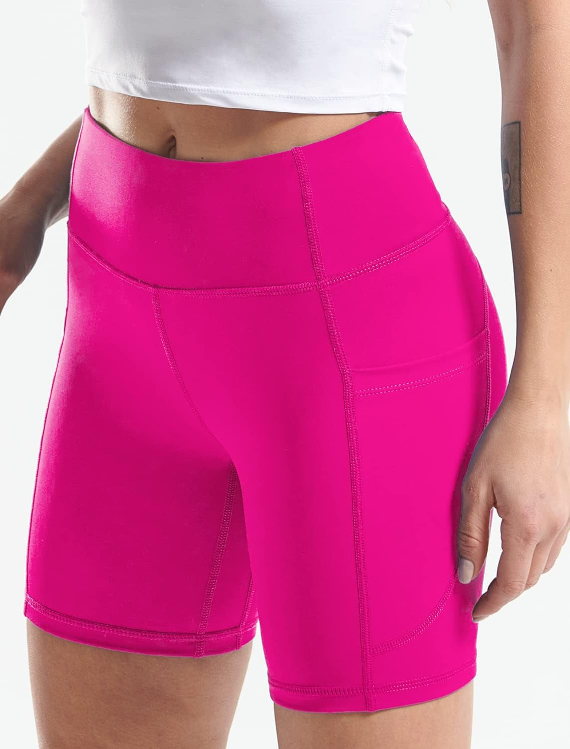 High Waist Yoga Shorts for Women 3'' / 4'' / 6'' / 7'' / 8'' Naked Feeling Workout Running Biker Shorts